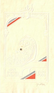 [ekslibris, 1980] Ekslibris K. C. (Katarzyny, Czesława) Erberów. Jan Kochanowski 1580-1980 "Wsi spokojna wsi wesoła...."