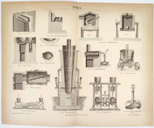 [rycina, ok. 1878]  Silber [srebro, wytop]