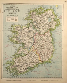 [mapa, Irlandia,1883] Railway and Statistical Map of Ireland