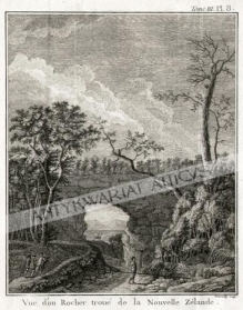 [rycina, 1774] Vue d'un Rocher troue de la Nouvelle Zelande. [Nowa Zelandia]