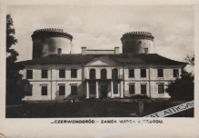 [pocztówka, 1938] Czerwonogród - zamek widok z przodu [Uroczyszcze Czerwone]