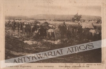 [pocztówka, ok. 1905] Powózki armii Węgierskiej. Jeńcu Austryaccy. Ułani polscy, pułkownik hr. Łoś