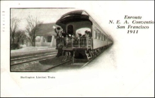 [pocztówka, 1911] Burlington Limited Train. Enroute N.E.A. Convention San Francisco 1911