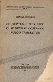 De "Septem Sideribus", quae Nicolao Copernico vulgo tribuuntur