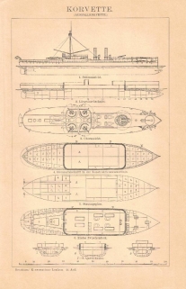 [rycina, 1895] Korvette. (Ausfallkorvette) [korweta]