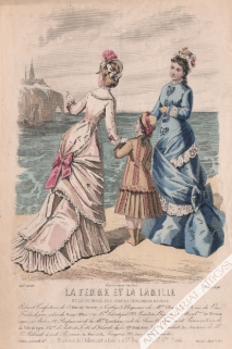 [rycina, 1876] La Femme et la famille et le Journal des jeunes [moda kobieca]