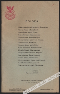 Polska. Międzynarodowa Książeczka Podatkowa