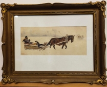 [akwarela na papierze, ok. 1882 r.] Zaprzęg zimowy