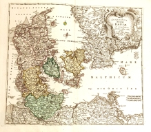 [mapa Danii, 1760] Tabula Geographica Regni Daniae ad emendatiora exempla adhuc edita jussu. Ac ad: Reg: scient: et litt: eleg: Boruss: descripta