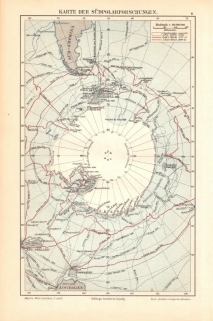[mapa, 1897] Karte der Südpolarforschungen [odkrycia na Biegunie Południowym]