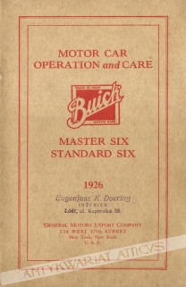 Motor Car Operation and Care. Buick Master Six. Standard Six 1926
