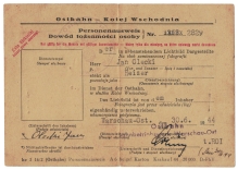 [dokument, 1944] Personenausweis. Dowód tożsamości osoby [Legitymacja kolejowa]