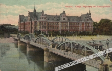 [pocztówka, 1908] Breslau. Konigl. Regierung und Lessingbrücke. [Wrocław. Zarząd Miejski i most]