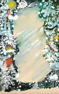 [rysunek, 1968] "Potok w zimie"
