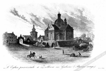 [rycina, ok 1838] L' Eglise paroissiale a Zolkiew en Galicie (Russie rouge) [Kolegiata w Żółkwi]