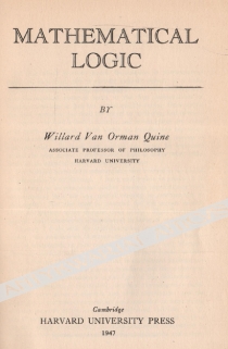 Mathematical Logic [dedykacja od autora, inscription from the Author]