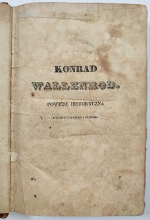 Poezye, tom III. Konrad Wallenrod. Grażyna. Poezye nowe