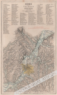 [mapa, Rzym, ok. 1860] Rome with its Environs [Rzym i okolice]