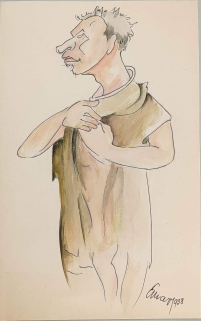 [karykatura, 1938] Ludwik Solski