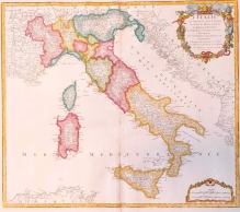 [mapa Włoch, 1750] L'Italie qui comprend les Etats de Piemont, les Duches de Milan, de Parme, de Modene, de Mantoue &c. les Republiques de Genes, de Veinse, de Luques ...