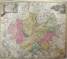 [mapa Hesji-Kassel, Obniżenia Heskiego, hrabstwa Waldeck, ok. 1720] Landgraviatus Hassiae Inferioris nova Tabula, in qua praecique Ditiones Hasso-Casselense et Comitatus Waldeck cum insertis et vicinis alioru Statuum Praefecturis exhibentur á Ioh. Bapt. H