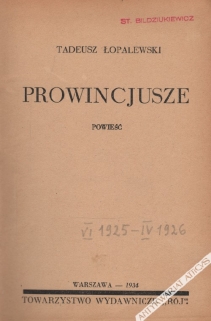 Prowincjusze. Powieść