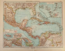 [mapa, 1928] MIttelamerika und Westindien. Die Antillen [Ameryka Środkowa i Indie Zachodnie (Karaiby). Antyle]