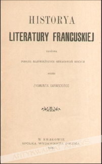 Historya Literatury Francuskiej