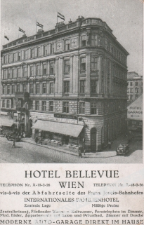 [pocztówka, ok. 1920] Wien. Hotel Bellevue