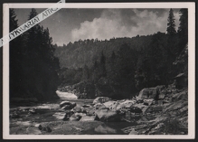 [pocztówka, 1939] Wodospad Prutu w Jaremczu