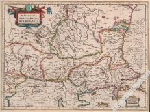 [mapa, ok. 1630, Wołoszczyzna, Serbia, Bułgaria, Rumunia] Walachia, Servia, Bvlgaria, Romania 