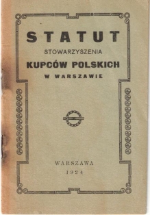 Statut stowarzyszenia kupców polskich w Warszawie