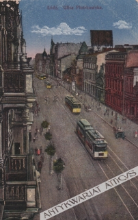 [pocztówka, lata 1920-te] Łódź. Ulica Piotrkowska