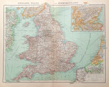 [mapa, 1900] England, Wales und Sudschottland  [Anglia, Walia i Południowa Szkocja]