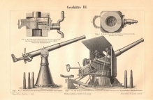 [rycina, 1886] Geschutze III. Schnellfeuerkanonen fur Schiffsarmierungen ..... [działa szybkostrzelne artylerii okrętowej]