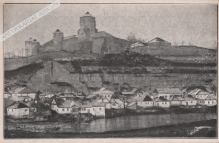 [pocztówka, lata 1920] Zamek w Kamieńcu Podolskim od strony Ruskich folwarków