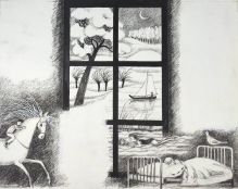 [rysunek, 1991] Ilustracja do wierszy Danuty Wawiłow