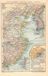 [mapa, 1898] Ostliches China und Korea [Chiny Wschodnie, Korea]