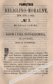 Pamiętnik religijno-moralny. Czasopismo ku zbudowaniu i pożytkowi tak duchownych jak i świeckich osób, tom XXXII-XXXIII [1857]