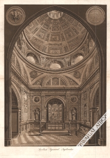 [rycina, 1825] Sacellum Sigismund Jagellonidum [Wnętrze Kaplicy Zygmuntowskiej przy katedrze na Wawelu]