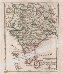 [mapa, Indie, 1749] Indoustan ou etats du Mogol