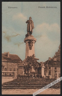 [pocztówka, ok. 1910] Warszawa. Pomnik Mickiewicza
