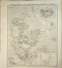 [mapa, 1879] Konigreich Danemark und die Preussischen Provinzen Schleswig-Holstein und Lauenburg [Królestwo Danii oraz  Szlezwik-Holsztyn, Islandia]