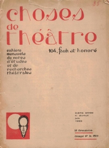 Choses de théâtre. 2-ème année. No. Dix-huit, juin 1923