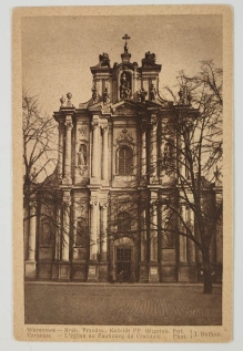 [pocztówka, ok. 1920] Warszawa - Krak. Przedmieście, Kościół PP. Wizytek.