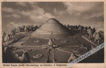 [pocztówka, 1935] Model Kopca Józefa Piłsudskiego na Sowińcu w Krakowie