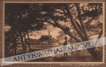 [pocztówka, 1907] Hela. Durchblick vom walde auf das Dorf [Hel. Widok z lasu na miasteczko]
