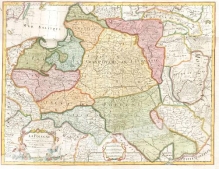 [mapa, Polska, 1780]  Dressée sur ce qu\'en ont donné Starovolsk, Beauplan, Hartnoch , et autres Auteurs  Rectifiee par les Observations d\'Hevelius etc.