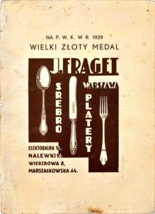 Srebra i platery firmy Józef Fraget [katalog wzornik]