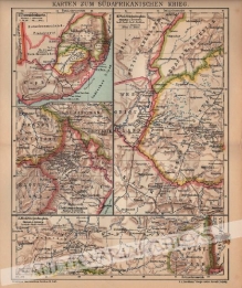 [mapa, ok. 1909] Karten zum Sudafrikanischen Krieg [mapa południowej Afryki, wojny burskie]